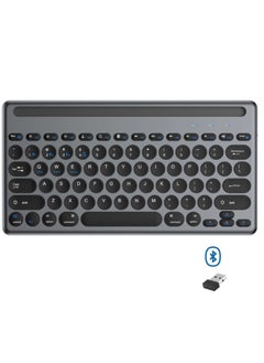 Buy Dual Mode Wireless 2.4G, Bluetooth Rechargeable Keyboard, for Android, Windows, Mac, ios, Multi-System Compatible Tablets, Computers, Smartphones, 4 Devices in Egypt