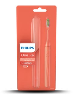 Buy Philips One by Sonicare Battery Toothbrush, Miami Coral, HY1100/01 in UAE
