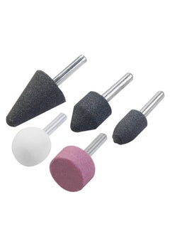 Buy GRINDING STONES SET/5PC, Aluminum Oxide, Grinding Stone Set of 10 Pc Stone Rotary Grinding Bits with 1/4 Inch and 1/8 Inch Shank, Stone Grinding Bits for Polishing, Deburring, Carving and Engraving. in UAE