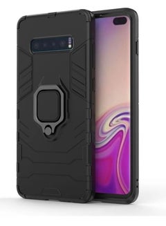 Buy For Samsung Galaxy S10 plus Ring Stand Back Protective Phone Cover Housing Black in Saudi Arabia