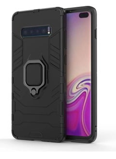 Buy For Samsung Galaxy S10 plus Ring Stand Back Protective Phone Cover Housing Black in Saudi Arabia