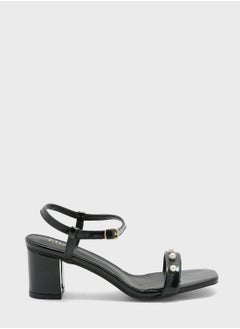 Buy Ankle Strap Sandal With Pearl Detail in Saudi Arabia