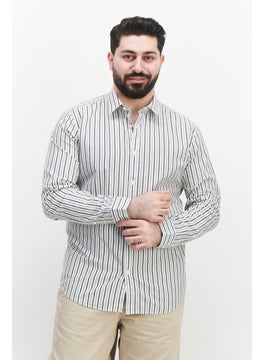 Buy Men Regular Fit Long Sleeve Stripe Casual Shirt, White Combo in UAE