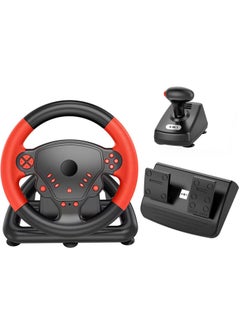 Buy Degree Gaming Racing Steering Wheel With Pedals and Shifters Black Color Compatible With PS5 PS4 PS3 PC Android Device Red in Saudi Arabia