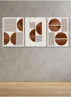 Buy Decorative Wall Art Painting With An Abstract Design,3 Pieces, Size 120x60cm in Saudi Arabia