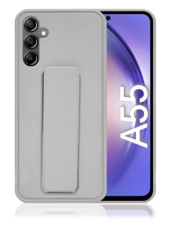 Buy Case Cover For Samsung Galaxy A55 With Magnetic Hand Grip 3 in 1 Grey in Saudi Arabia