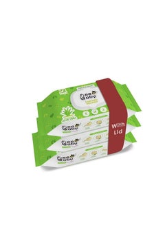 Buy Fresh Baby Wet Wipes With Plastic Lid Contains Aloe Vera Vitamin E & Antibacterial Ingredients. Ideal For Cleaning & Moisturising Newborn.3 Pack Of 72 Wipes in UAE