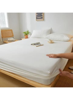 Buy QBED Plain Fitted Sheet Set for Hotels, Homes, Touristic Villages 3 Pieces (160 * 200 * 30 cm, Dark White) in Egypt