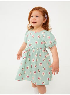 Buy Square Neck Short Sleeve Printed Baby Girl Dress in Egypt