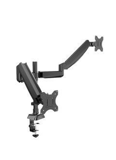 اشتري Black Dual Monitor Mount Gas Spring Double Arm Monitor Mount Desk Stand For Display في الامارات