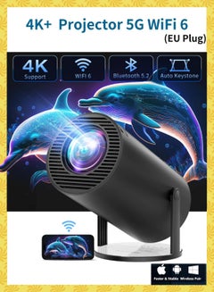 Buy Mini Portable Projector - 5G Wifi 6 BT 5.0 Android 11, Projector 4K 1080P Full HD Support 8000 Lumens, Horizontal Keystone Correction Auto Led Projector, 180°Rotating Projector for Telephone in Saudi Arabia