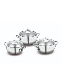 Buy Korkmaz Tombek Stainless Steel cookware set 6 pieces in Saudi Arabia