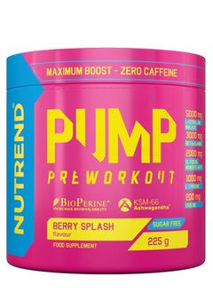 Buy Pump Pre Workout Zero Caffeine 225 Grams, Berry Splash in UAE