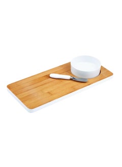 Buy Cuisine Art Bamboo Board with Ceramic Bowl & Knife in UAE