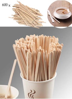 اشتري 600-Piece Disposable Wooden Coffee Stirrers Beige في السعودية