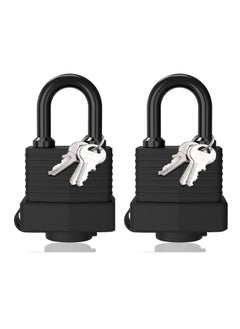 Buy Padlock with Key [2 Pack] [3 Keys] Key Padlock Weatherproof Outdoor Waterproof Lock 30mm Heavy Duty Padlocks Anti-Cut in Saudi Arabia