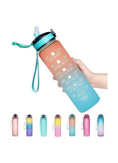 Buy Motivational Water Bottle 900 ML With Time Marker   Straw multicolour 900 mlml in Egypt