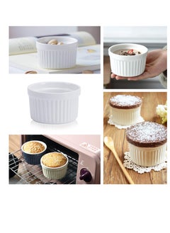 Buy AKDC Ramekins 4OZ,Set of 8, Souffle Dishes, Oven Safe Ramekin Bowls Serving For Creme Brulee, Custard, Pudding, Mini Desserts, Jam, Dips, Sauces, Ramekins For Baking in UAE