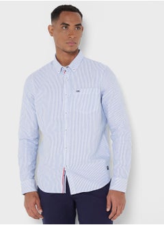 Buy Thomas Scott Men White Relaxed Striped Cotton Casual Sustainable Shirt in UAE