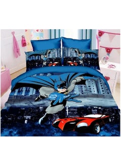 Buy 3D Printed Warm And Cozy Comforter Set  For Kids Cartoon Themed Duvet Set Bedsheet 120*200 Comforter 160*210- 3 Pcs Set - Batman in UAE