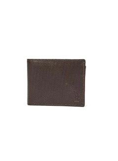 اشتري Fashionable Logo Embellished Genuine Leather Bi-Fold Wallet في مصر