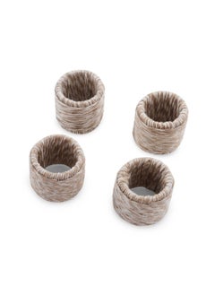 Buy Serey 4-Peice Napkin Ring Set - Natural in UAE