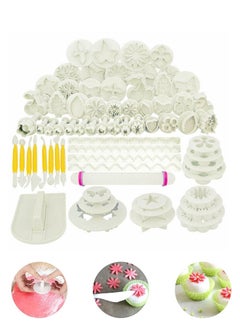 اشتري 68-Piece Cake Bakeware Sugarcraft Icing Decoration Kit with Flower Modelling Mold Mould Fondant Tools في مصر