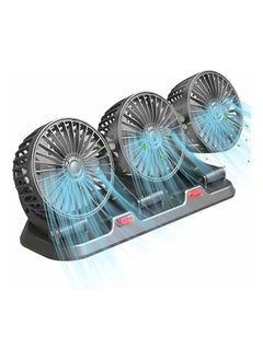 اشتري Triple -Head Car Fan Portable USB-Powered Vehicle Fan with 360° Rotation & 3-Speed Cooling for Car, Desk, & Home" في الامارات