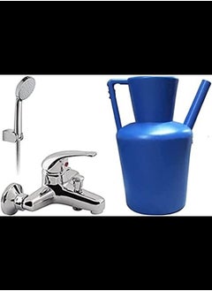 Buy Shower Mixer With Hand Shower & Plastic Bathroom Jug (Lota) in UAE