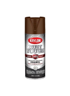 Buy Rust-Tough Protective High Gloss Enamel Direct-to-Metal Quick Dry Spray Paint Leather Brown 12oz K09263008 in Saudi Arabia