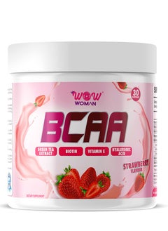 اشتري BCAA، Reduces Fatigue, Contains Green Tea Extract, Strawberry, 30 Servings في الامارات