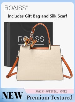 Buy Stylish Textured Handbag for Women Exquisite Crossbody Shoulder Bags with Silk Scarf and Gift Bag Ladies Elegant Clutch Gift for Mom Wife Bridal Suitable for Birthday Anniversary and Wedding in UAE