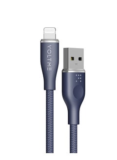 Buy USB A to USB Lightning Cable, Powerlink Rugg Double Nylon Braided Fast Charging Cord (1.2m), for iPhone 14/13/ 12 Pro Max / 12/11 Pro/X/XS/XR / 8 Plus Power Delivery 3A Zinc-Alloy Connector - Blue in UAE