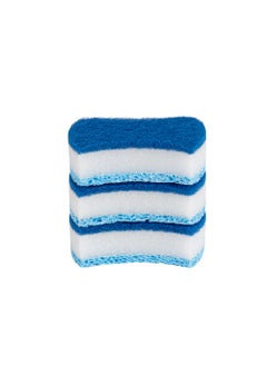 اشتري Royalbright Heavy Duty Comfort Cleaning Sponges- RF11080, Ideal for Dish Wash Liquid, Multi-Purpose Sponges with Nail Saving Design, Pack of Three في الامارات