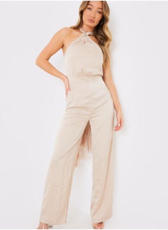 اشتري Halter Neck Wide Leg Jumpsuit في الامارات