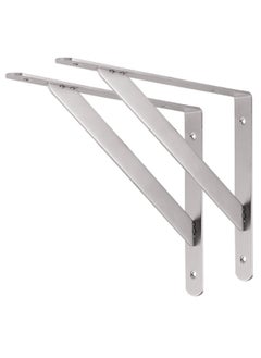 اشتري Shelf Brackets 8 inch - 2pcs Stainless Steel Right Angle Wall Bracket with Detachable Supporting Insert, Corner Support L Brace Joint for Table Bench, Space Saving DIY في الامارات