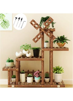 Buy Plant and Flower Display Stand Indoor Plant Shelf Outdoor Wood Plant Flower Rack for Living Room Patio Home Decor for Gardening in Saudi Arabia