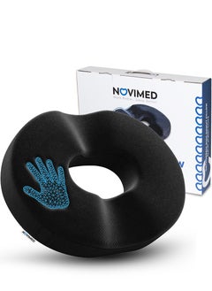 Buy Orthopedic Donut Pillow Hemorrhoid Tailbone Cushion Sacral Chair Pillow For Pain Relief From Pregnancy Postpartum Sciatic Nerve Issues Velvet Black 42x34x7cm in Saudi Arabia