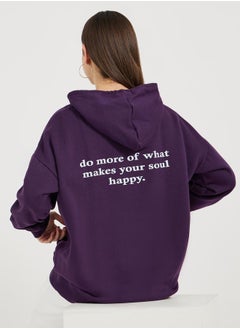 Buy Oversized Longline  Slogan Hoodie in Saudi Arabia