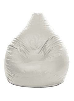 Buy Faux Leather Multi-Purpose Bean Bag With Polystyrene Filling Off White in UAE