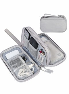 Buy Electronic Organizer, Travel Cable Organizer Bag Pouch Accessories Carry Case Portable Waterproof Double Layers Storage for Cable, Cord, Charger, Phone, Earphone, Medium Size, Grey in UAE