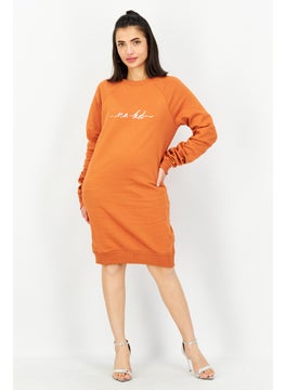 اشتري Women  Brand Logo Sweater Dress, Rust في الامارات