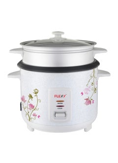 Buy 1.2L Electric Rice Cooker 400W Stainless Steel Non-Stick Pot Tempered Glass Lid Steam Keep Warm Functions And Cool Handles in UAE