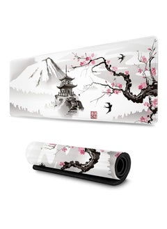 Buy Japanese Sakura Cherry Blossom Mouse Pad XL Full Desk Mousepad Extended Large Non-Slip Rubber Base Big Keyboard Mat with Stitched Edges for Gaming and Office 800*300*3MM in Egypt