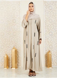 Buy Embellished Beaded Detail Abaya in Saudi Arabia