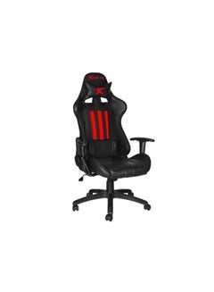 Buy Gaming Chair Adjustable Computer Chair PC Office PU Leather High Back Lumbar Support comfortable armrest Headrest red and black On Wheels - GC-905 BK in Saudi Arabia