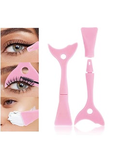 Buy Mascara Guard Silicone Mascara Shield Applicator Eye Lash Eyeshadow Eyeliner Auxiliary Tool with Face Mud Mask Brush Applicator Reusable Detachable Multi-Purpose Lazy Quick Eye Makeup Tool(Pink) in UAE
