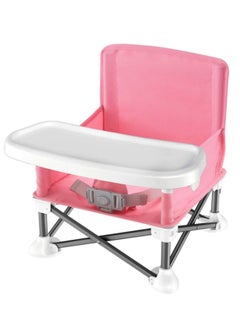 Buy Portable Travel Baby Booster Seat with Tray for Baby Folding Tip-Free Design Straps to Kitchen Chairs in Saudi Arabia