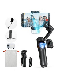 اشتري Hohem iSteady V3 Foldable Smartphone Gimbal Stabilizer with Detachable Remote Control, 3-Axis Phone Gimbal, Magnetic AI Tracker, Built-in Extendable Rod & Tripod Perfect for Travel, Vlog(Black) في الامارات