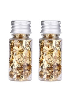 اشتري Edible Gold Leaf, Genuine Gold Flakes for Cooking, Cakes, Makeup, Gilding, Decoration, Health & Spa for Cake Decorating, Baking & Cooking, Art Crafts & DIY Projects Makeup & Home (2Pcs) في السعودية